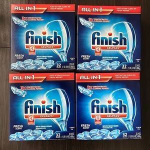 Bundle 4 boxes Finish Dishwasher Gelpacs 32ct